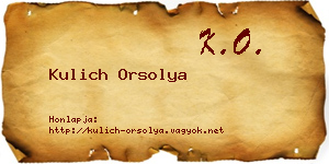 Kulich Orsolya névjegykártya