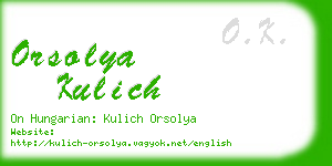 orsolya kulich business card